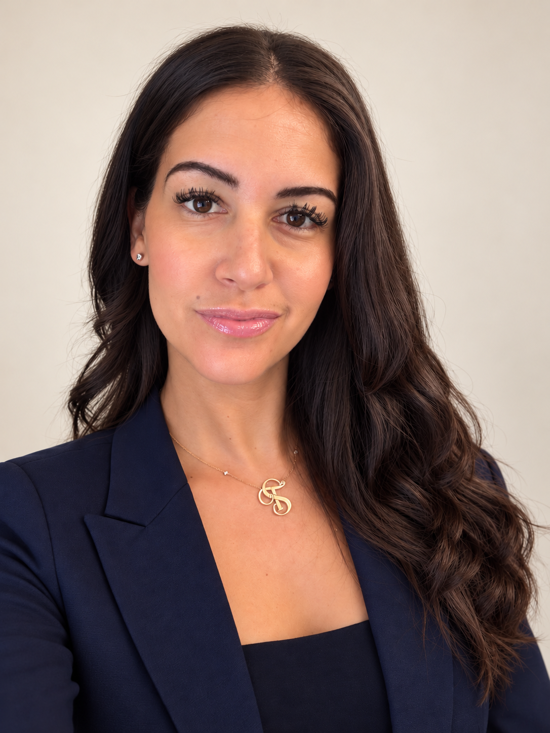 Maria Santucci, founder of ARC37 Strategies, in a navy blazer